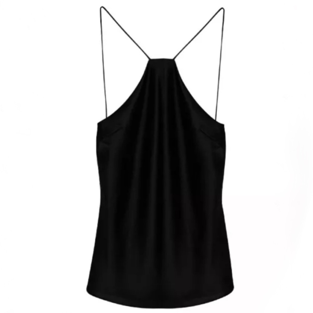 New Black CHRISTOPHER ESBER Halterneck Silk Camisole Size 6 AUS / 0 US
